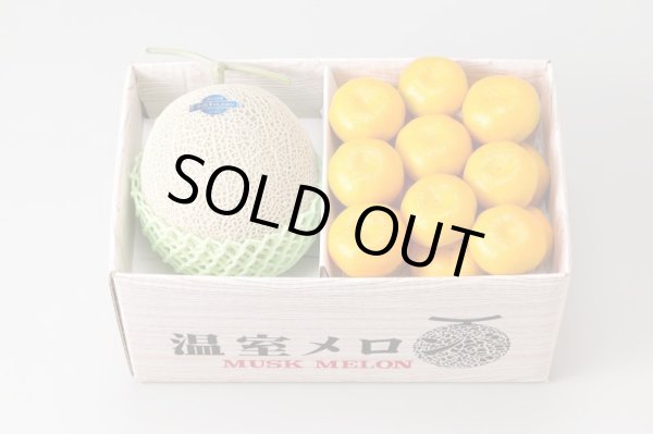 画像1: マスクメロン１玉・ハウスミカン1.9kg (1)